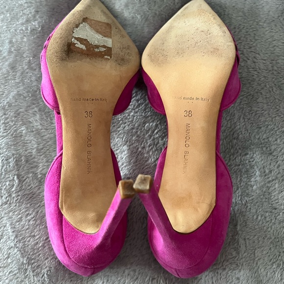 Manolo Blahnik pink cut out pumps size 38 - Picture 6 of 6